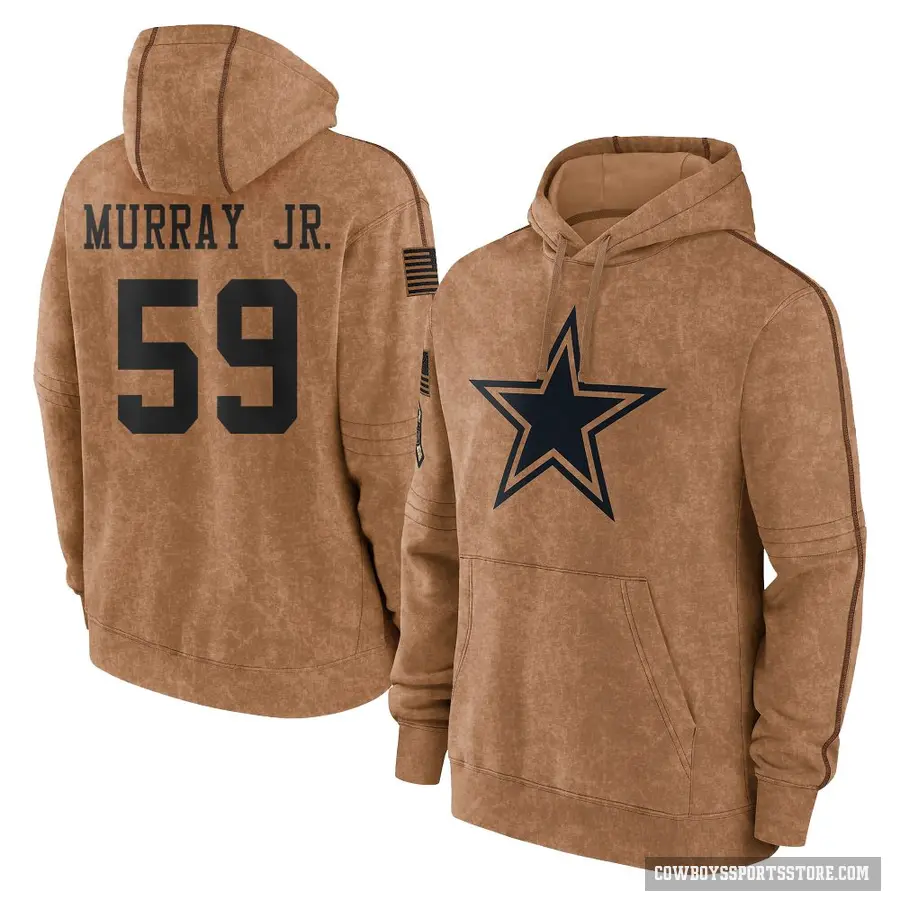 Youth ＃59 Kenneth Murray Jr. Dallas Cowboys Brown 2023 Salute To Service Club Pullover Hoodie