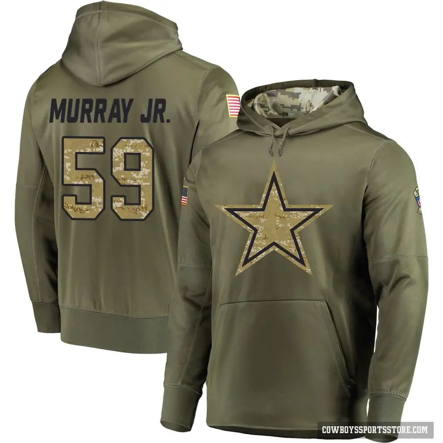 Youth ＃59 Kenneth Murray Jr. Dallas Cowboys Olive Salute to Service Pullover Hoodie