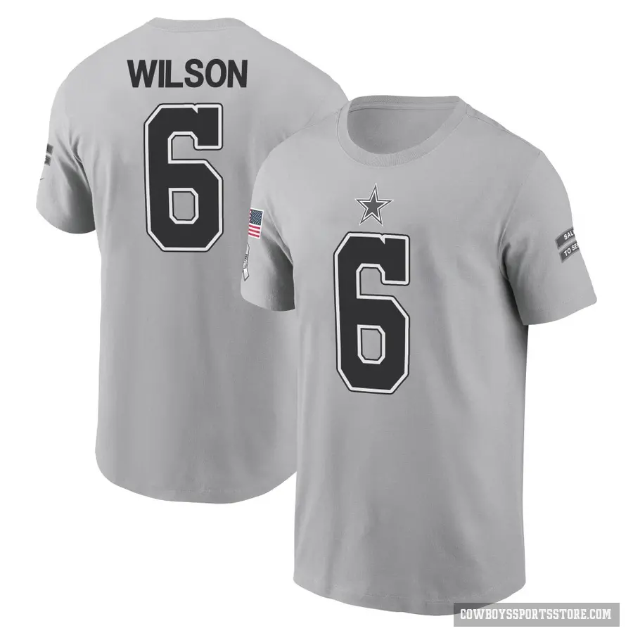 Youth ＃6 Donovan Wilson Dallas Cowboys Gray 2024 Salute to Service T-Shirt