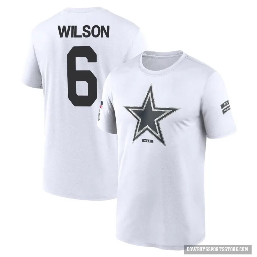 Youth ＃6 Donovan Wilson Dallas Cowboys White 2024 Salute to Service Performance T-Shirt