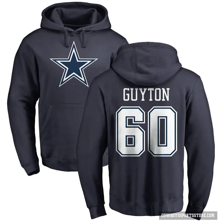 Youth ＃60 Tyler Guyton Dallas Cowboys Navy Pro Line by Branded Name & Number Pullover Hoodie