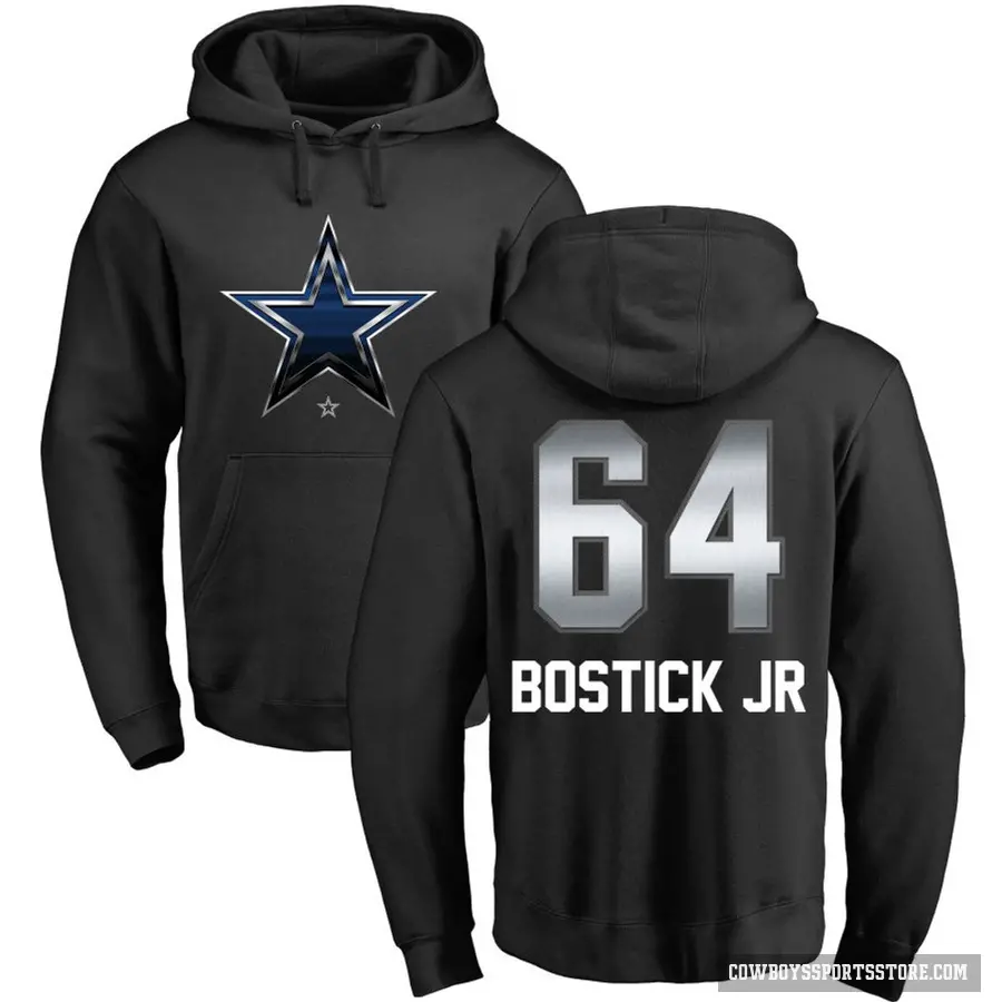 Youth ＃64 Earl Bostick Jr. Dallas Cowboys Black Midnight Mascot Pullover Hoodie