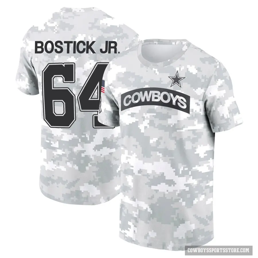 Youth ＃64 Earl Bostick Jr. Dallas Cowboys Camo Arctic 2024 Salute to Service Performance T-Shirt