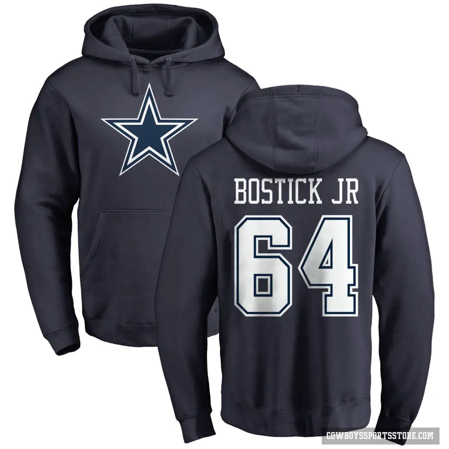 Youth ＃64 Earl Bostick Jr. Dallas Cowboys Navy Pro Line by Branded Name & Number Pullover Hoodie