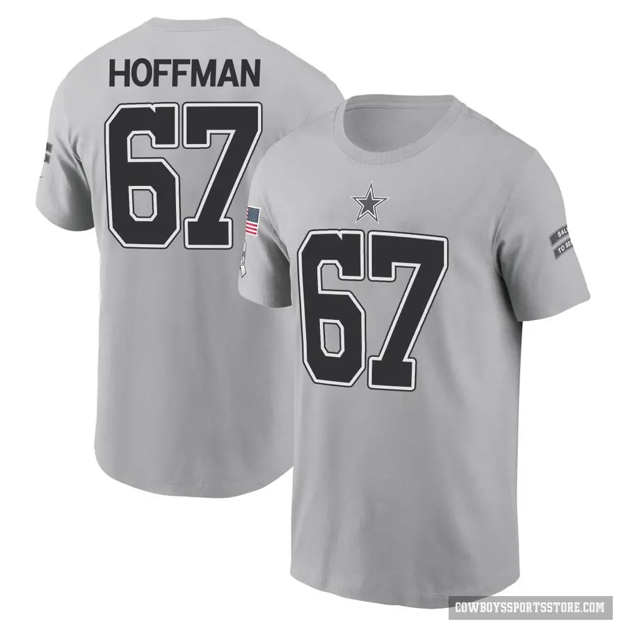 Youth ＃67 Brock Hoffman Dallas Cowboys Gray 2024 Salute to Service T-Shirt