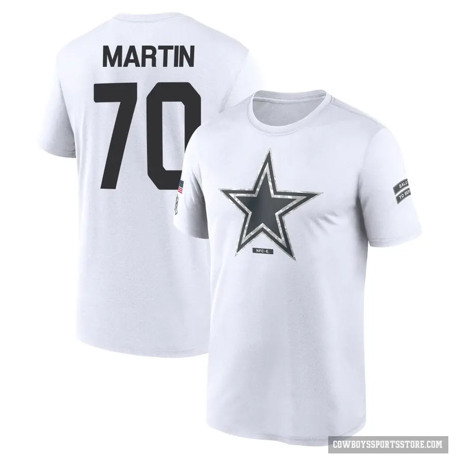 Youth ＃70 Zack Martin Dallas Cowboys White 2024 Salute to Service Performance T-Shirt