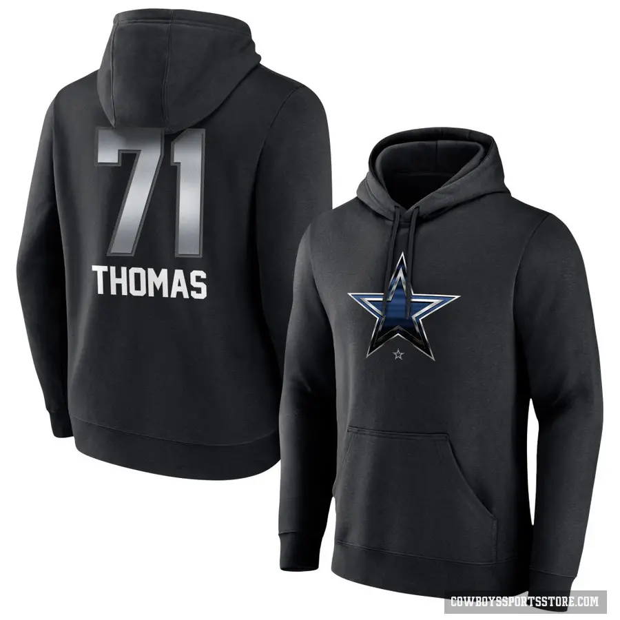Youth ＃71 Nathan Thomas Dallas Cowboys Black Midnight Mascot Pullover Hoodie