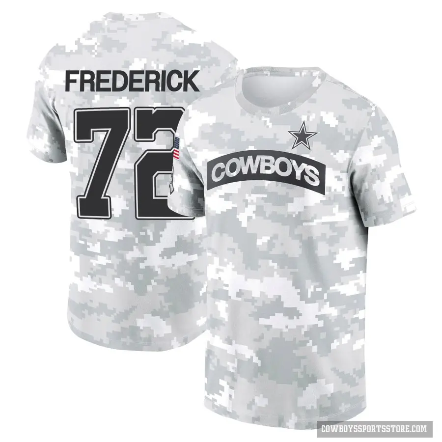 Youth ＃72 Travis Frederick Dallas Cowboys Camo Arctic 2024 Salute to Service Performance T-Shirt