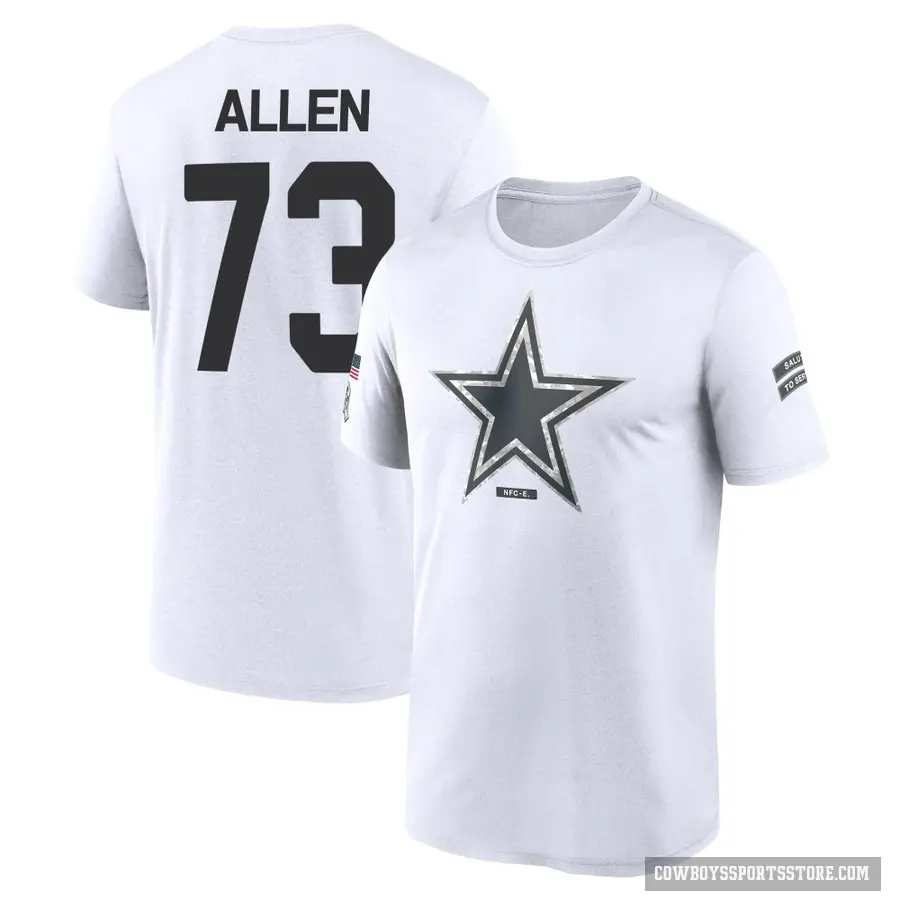 Youth ＃73 Larry Allen Dallas Cowboys White 2024 Salute to Service Performance T-Shirt