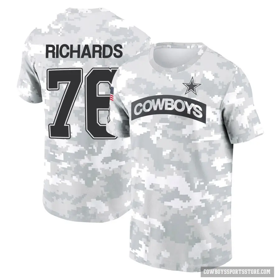 Youth ＃76 Asim Richards Dallas Cowboys Camo Arctic 2024 Salute to Service Performance T-Shirt