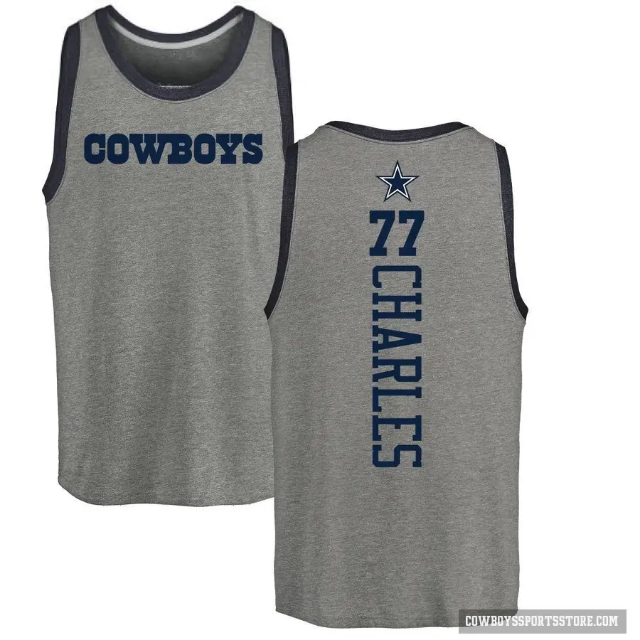 Youth ＃77 Saahdiq Charles Dallas Cowboys Ash Backer Tank Top