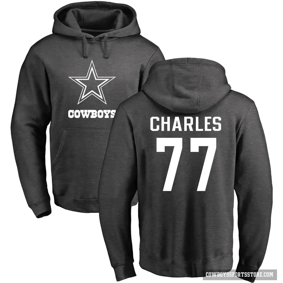 Youth ＃77 Saahdiq Charles Dallas Cowboys Pro Line by Branded Ash One Color Pullover Hoodie