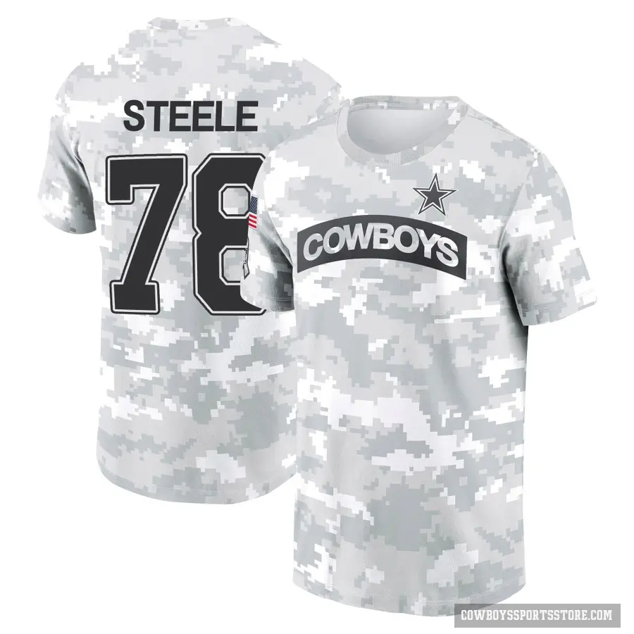 Youth ＃78 Terence Steele Dallas Cowboys Camo Arctic 2024 Salute to Service Performance T-Shirt