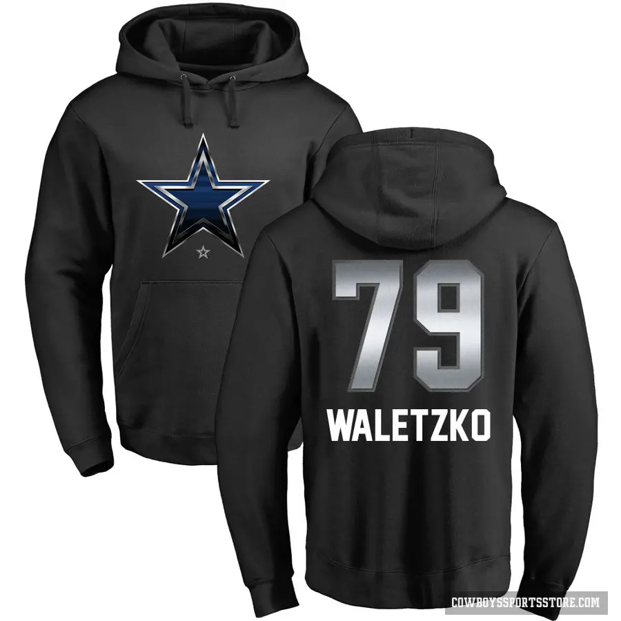 Youth ＃79 Matt Waletzko Dallas Cowboys Black Midnight Mascot Pullover Hoodie