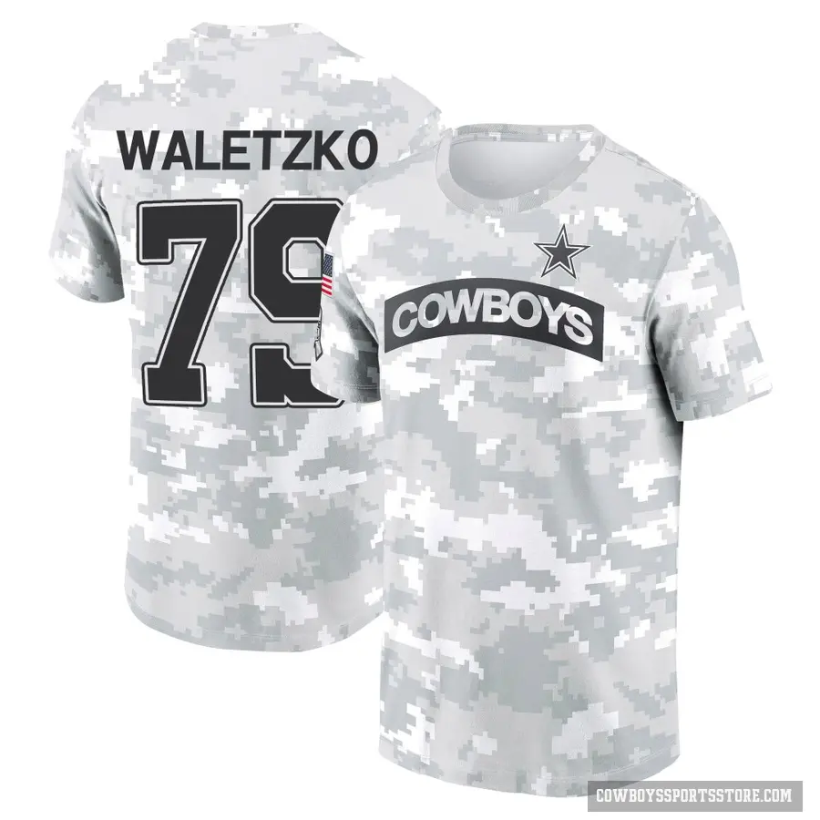 Youth ＃79 Matt Waletzko Dallas Cowboys Camo Arctic 2024 Salute to Service Performance T-Shirt