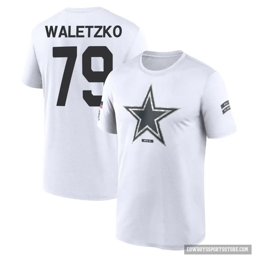 Youth ＃79 Matt Waletzko Dallas Cowboys White 2024 Salute to Service Performance T-Shirt