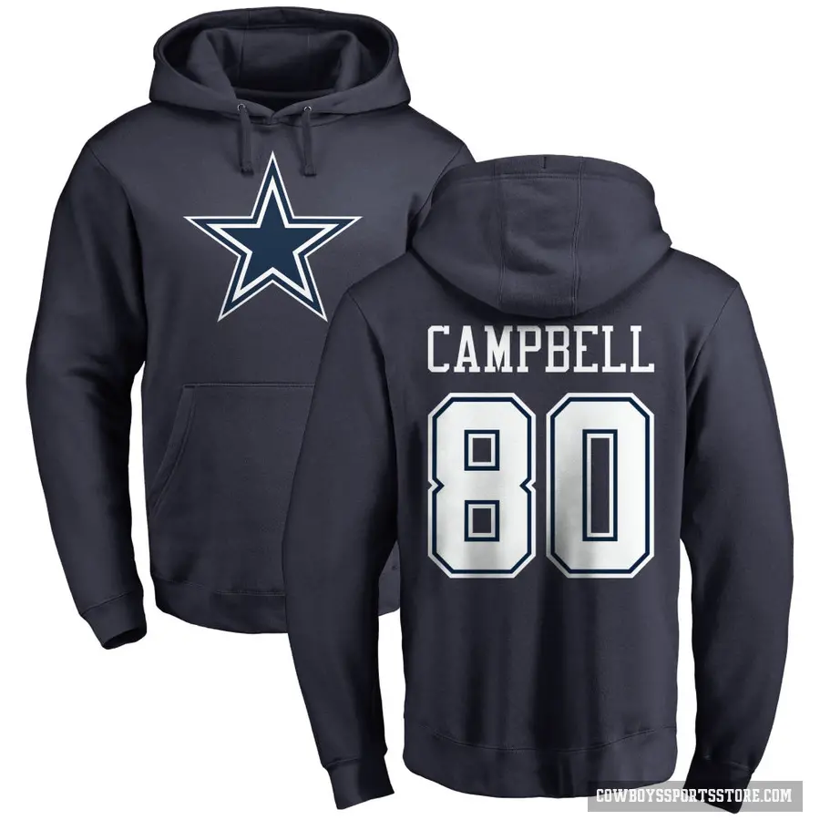 Youth ＃80 Parris Campbell Dallas Cowboys Navy Pro Line by Branded Name & Number Pullover Hoodie