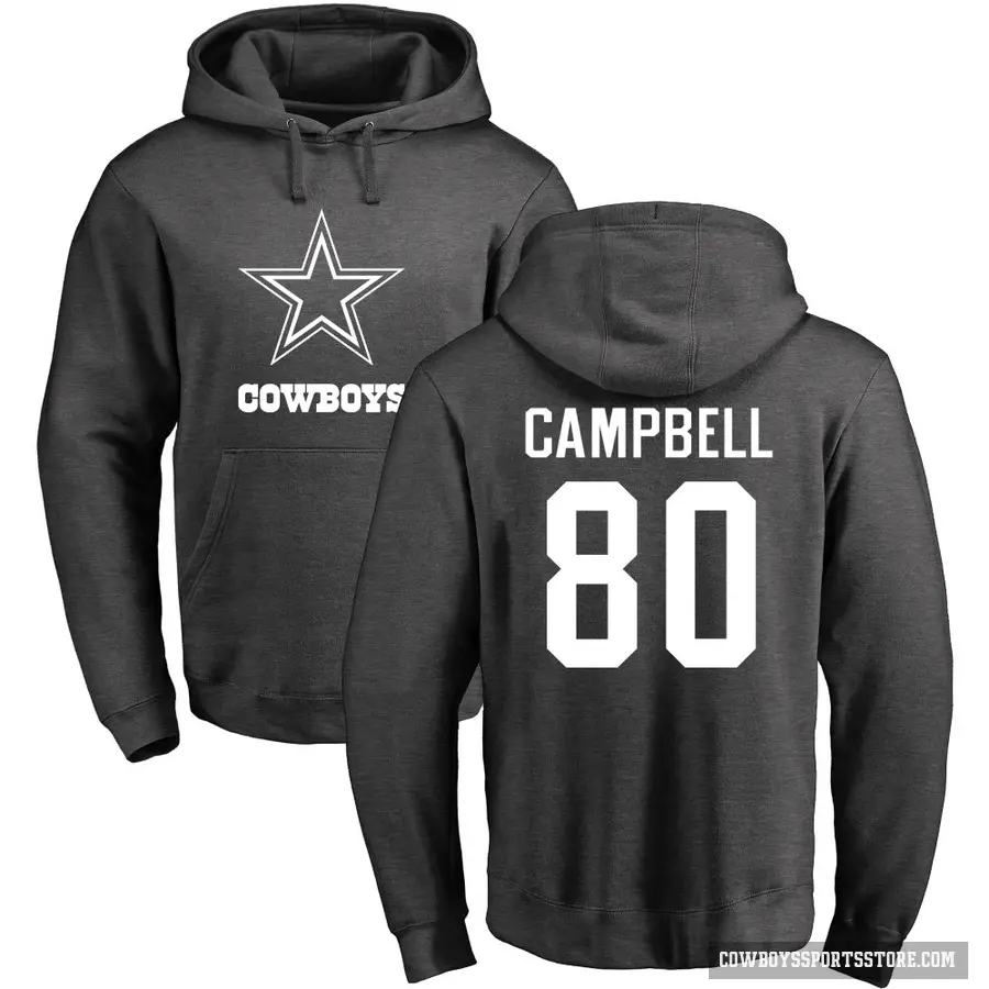 Youth ＃80 Parris Campbell Dallas Cowboys Pro Line by Branded Ash One Color Pullover Hoodie