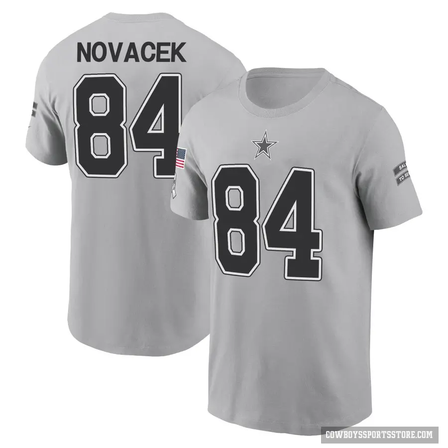Youth ＃84 Jay Novacek Dallas Cowboys Gray 2024 Salute to Service T-Shirt