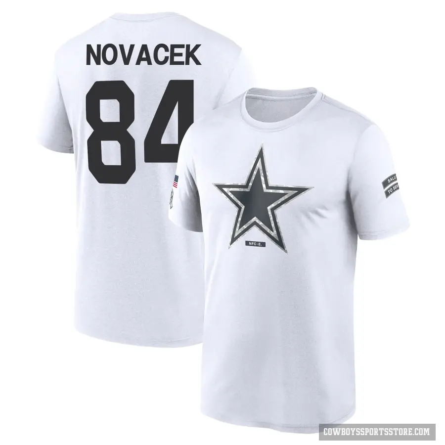 Youth ＃84 Jay Novacek Dallas Cowboys White 2024 Salute to Service Performance T-Shirt