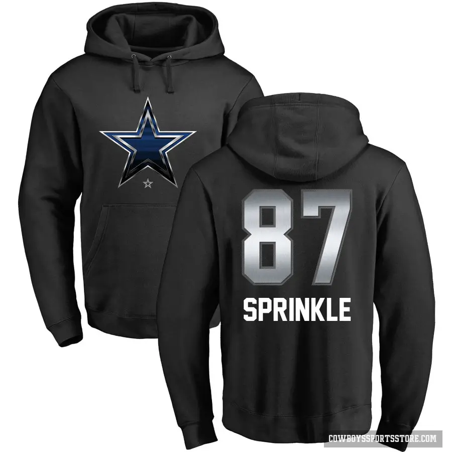 Youth ＃87 Jeremy Sprinkle Dallas Cowboys Black Midnight Mascot Pullover Hoodie