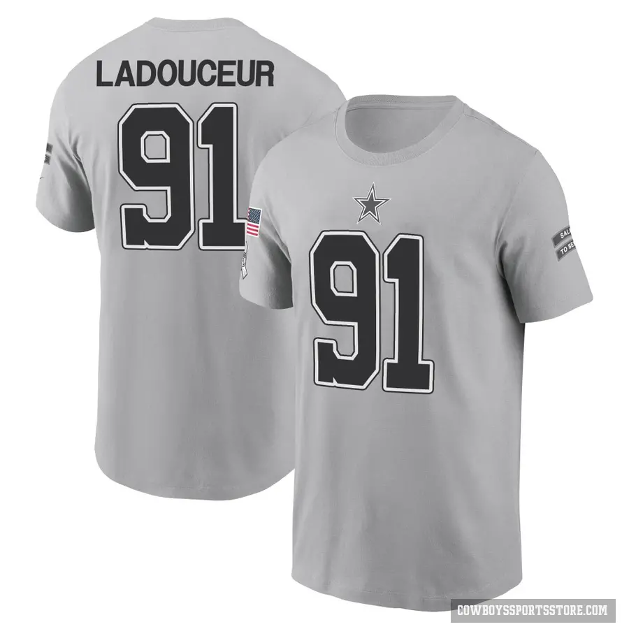 Youth ＃91 L.P. Ladouceur Dallas Cowboys Gray 2024 Salute to Service T-Shirt