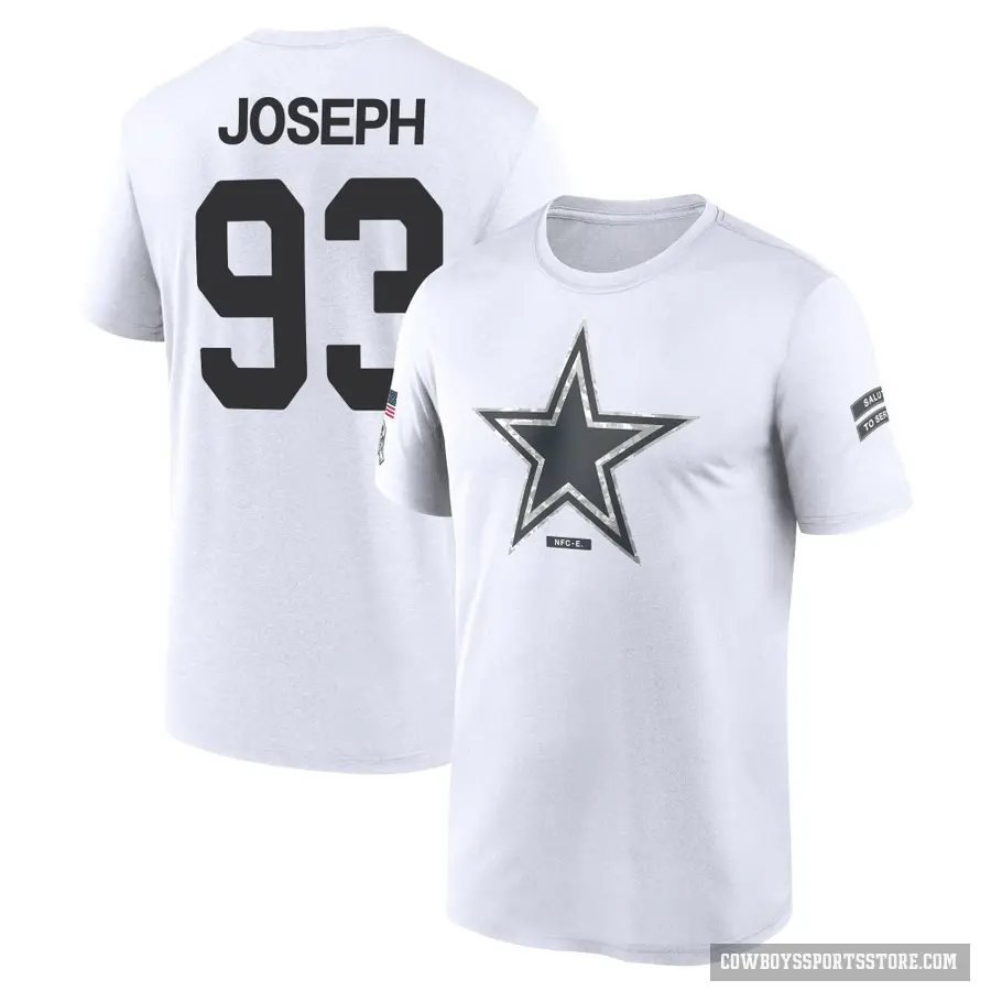 Youth ＃93 Linval Joseph Dallas Cowboys White 2024 Salute to Service Performance T-Shirt