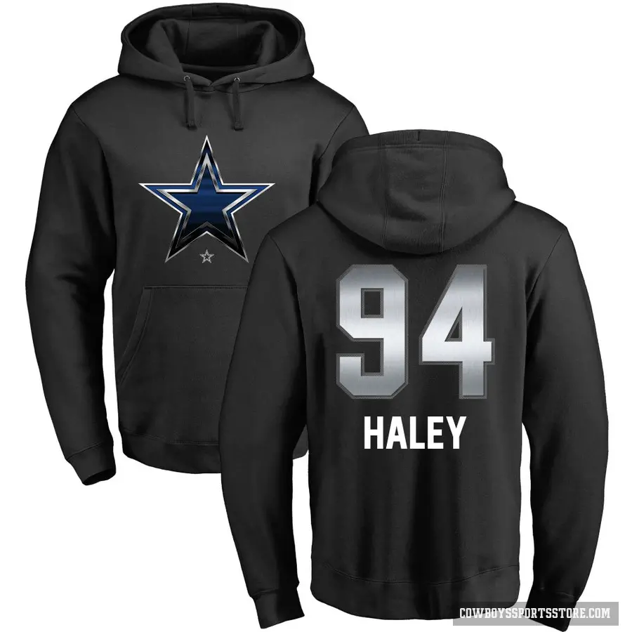 Youth ＃94 Charles Haley Dallas Cowboys Black Midnight Mascot Pullover Hoodie