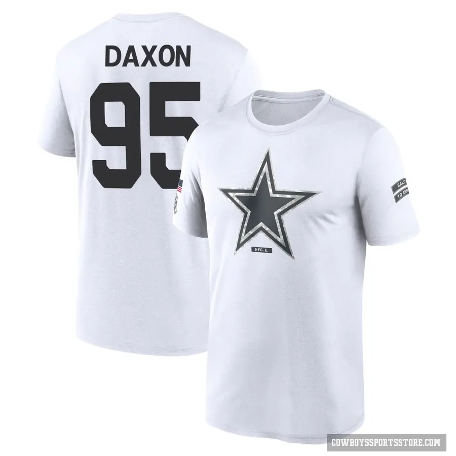 Youth ＃95 Denzel Daxon Dallas Cowboys White 2024 Salute to Service Performance T-Shirt