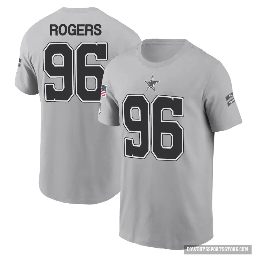 Youth ＃96 Justin Rogers Dallas Cowboys Gray 2024 Salute to Service T-Shirt