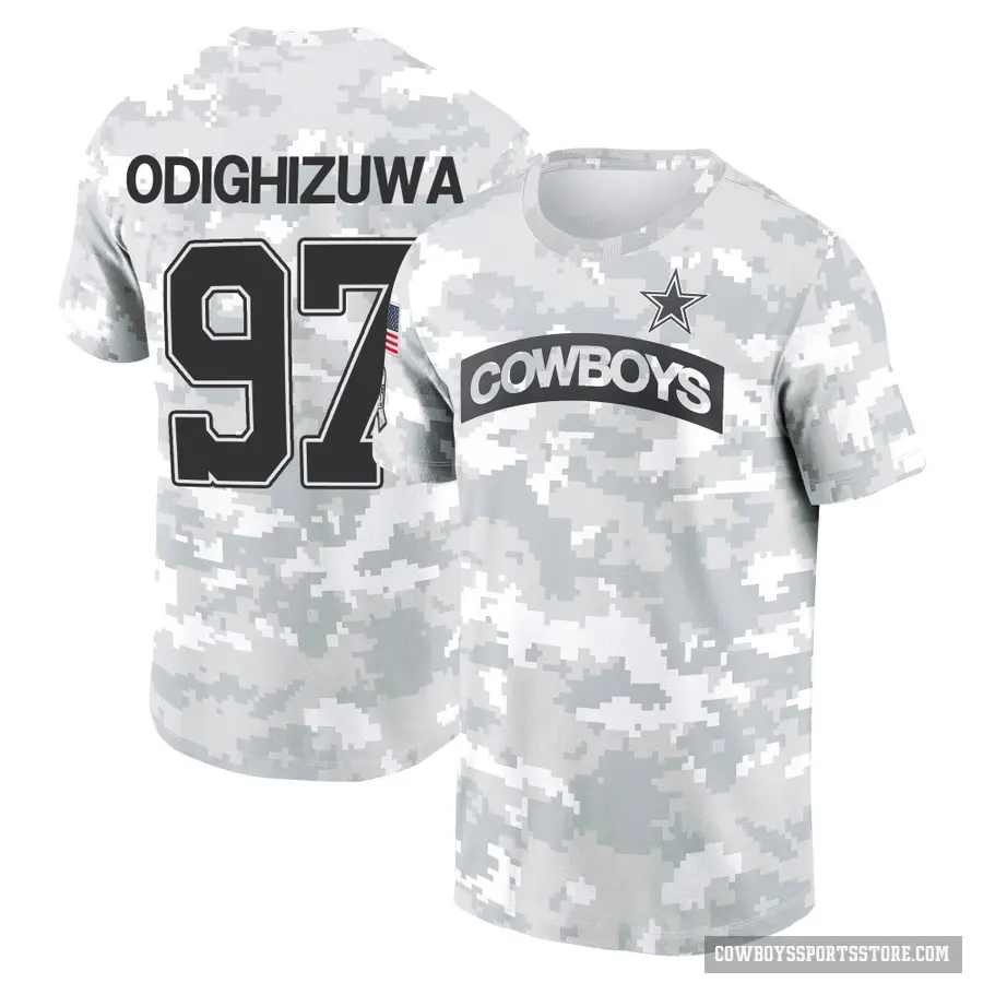 Youth ＃97 Osa Odighizuwa Dallas Cowboys Camo Arctic 2024 Salute to Service Performance T-Shirt