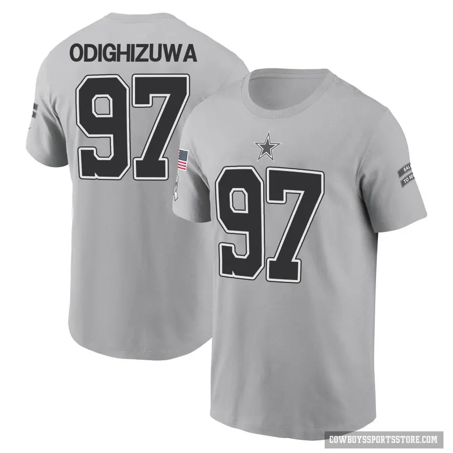 Youth ＃97 Osa Odighizuwa Dallas Cowboys Gray 2024 Salute to Service T-Shirt