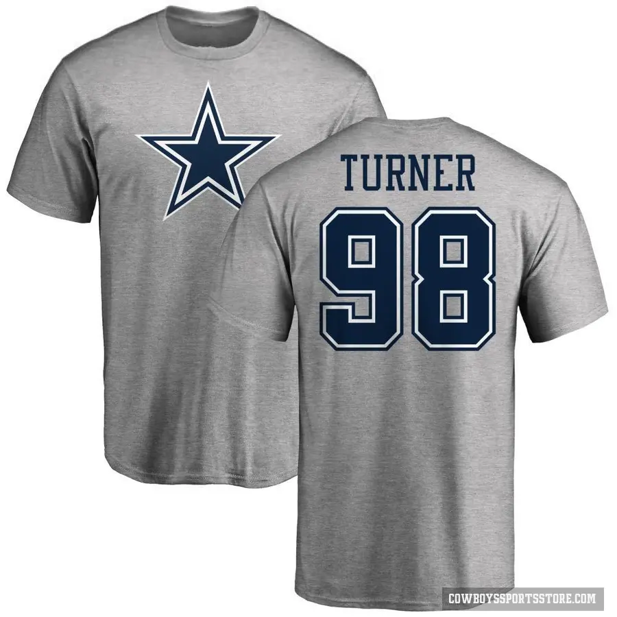 Youth ＃98 Payton Turner Dallas Cowboys Ash Logo T-Shirt