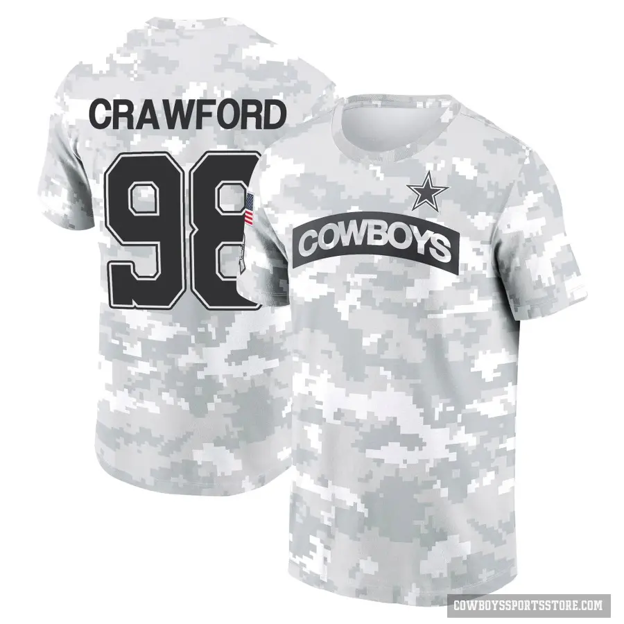 Youth ＃98 Tyrone Crawford Dallas Cowboys Camo Arctic 2024 Salute to Service Performance T-Shirt